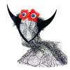 Halloween Hairhoop With Devil Horn Dark Series Headband Eyeball Tulle Headpiece Theme Party Music Festival Hairband view 1