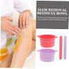 SKISUNO 4pcs Silicone Wax Warmer Bowls for Hair Removal Non-stick Wax Liner and Spatula Foldable Face Mask Bowl Complete Waxing view 3