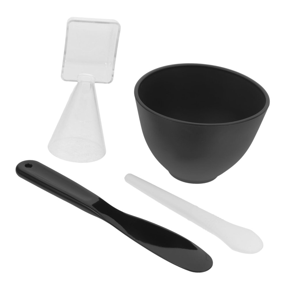 GARVALON 1set Silicone Mask Mixing Bowl with Applicator Tool for Facial Masks and Hair Treatments Easy to Use Silicone Bowls for Home and Beauty Salons