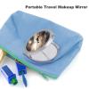 HKMNTGD Travel Compact Makeup Mirror Cute Pocket Round Folding Mirror Airplane Flying in The Air Printed Portable 2 X 1x Magnification Makeup Mirror, Ideal for Handbag, Girls Gift view 3