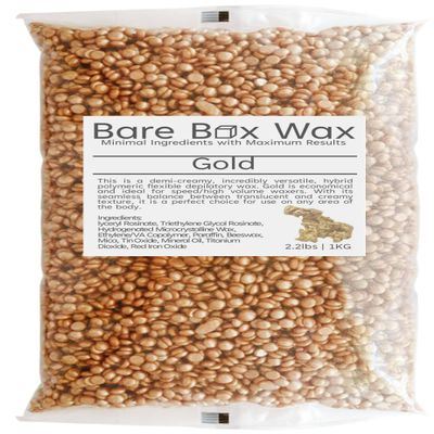 Bare Box Wax Gold - Hard Stripless Wax Beads 1kg/2.2lbs. Bag