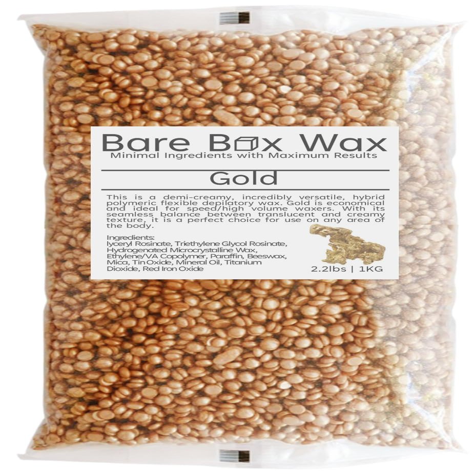 Bare Box Wax Gold - Hard Stripless Wax Beads 1kg/2.2lbs. Bag