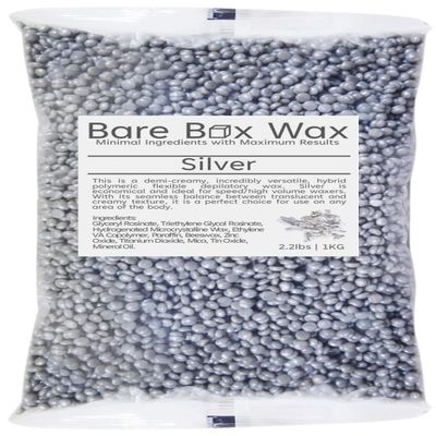 Bare Box Wax Silver - Hard Stripless Wax Beads 1kg/2.2lbs. Bag