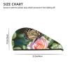 STVYUKL Butterfly and Rose Hair Drying Cap Super Absorbent Soft Hair Drying Towel Quick Dry Coral Velvet Drying Hair Caps Hair Turban for Women Wet Hair Long Thick Hair view 4
