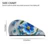 STVYUKL Blue Mini Flower Swirl Hair Drying Cap Super Absorbent Soft Hair Drying Towel Quick Dry Coral Velvet Drying Hair Caps Hair Turban for Women Wet Hair Long Thick Hair view 4