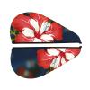 LHBWCVN Hawaii Flower Red Hair Towel Wrap for Women Hair Cap Coral Velvet Hair Drying Cap with Button Super Absorbent Hair Drying Towel Quick Dry Hair Turban for Wet Hair Long Thick Hair view 2