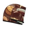 Coffee and Sweets Sugar Chocolate Hair Towel Wrap for Women Hair Cap Coral Velvet Hair Drying Cap with Button Super Absorbent Hair Drying Towel Quick Dry Hair Turban for Wet Hair Long Thick Hair view 3