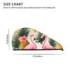 LHBWCVN Flamingos and Pineapples Hair Towel Wrap for Women Hair Cap Coral Velvet Hair Drying Cap with Button Super Absorbent Hair Drying Towel Quick Dry Hair Turban for Wet Hair Long Thick Hair view 4