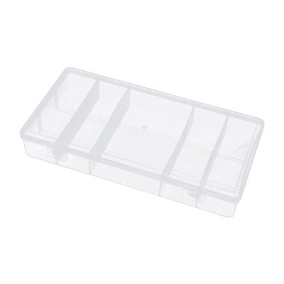 Clear Eyelash Tool Case With 5 Sections And Protective Lid Storage Box For Beauty Salon Supplies