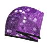 LHBWCVN Sparkling Purple Glitter Hair Towel Wrap for Women Hair Cap Coral Velvet Hair Drying Cap with Button Super Absorbent Hair Drying Towel Quick Dry Hair Turban for Wet Hair Long Thick Hair view 3