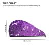 LHBWCVN Sparkling Purple Glitter Hair Towel Wrap for Women Hair Cap Coral Velvet Hair Drying Cap with Button Super Absorbent Hair Drying Towel Quick Dry Hair Turban for Wet Hair Long Thick Hair view 4