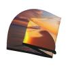 Beautiful Tropical Sunrise on The Beach Hair Towel Wrap for Women Hair Cap Coral Velvet Hair Drying Cap with Button Super Absorbent Hair Drying Towel Quick Dry Hair Turban for Wet Hair Long Thick Hair view 3