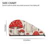 LHBWCVN Red White Mushroom Hair Towel Wrap for Women Hair Cap Coral Velvet Hair Drying Cap with Button Super Absorbent Hair Drying Towel Quick Dry Hair Turban for Wet Hair Long Thick Hair view 4