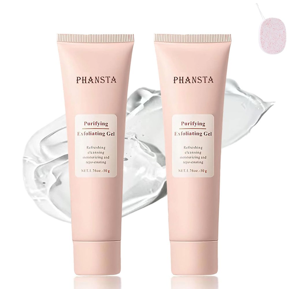 CLOUDEMO Purifying Exfoliating Gel, Face and Body Exfoliating Scrub Gel, Deep Cleansing Moisturizing Facial for All Skin Types (2 Pcs)