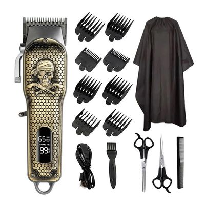 EWKYLSEM Razors Hair Clipper, Professional Electric Hair Clipper USB Charging LED Smart Display Screen Multi-Functional high Power Hair Clipper(Bronze Skull)