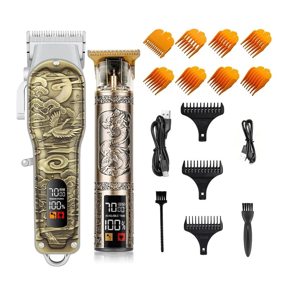 EWKYLSEM Razors Full Metal Professional Electric Hair Clipper Set, high Power USB Charging Hair Cutting Machine, Sharp Trim Easy to use Fast(Fairy Crane Suit)