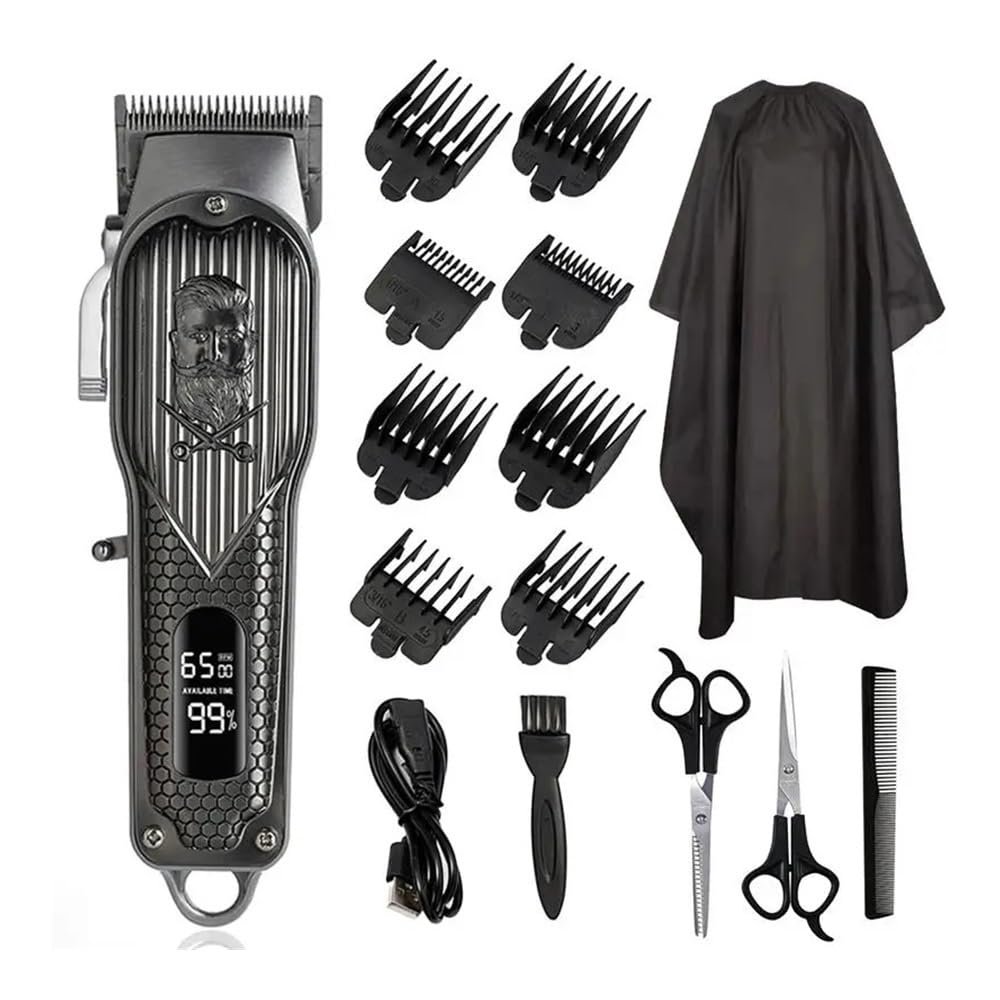 EWKYLSEM Razors Hair Clipper, Professional Electric Hair Clipper USB Charging LED Smart Display Screen Multi-Functional high Power Hair Clipper(Black Gentleman)