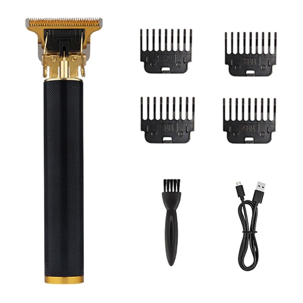EWKYLSEM Razors Popular T9 Electric Hair Clipper Men's Beard Trimmer Men's Hair Trimmer USB Charging T-Shaped Cutter Head Zero Gap Trim(Black Grid)