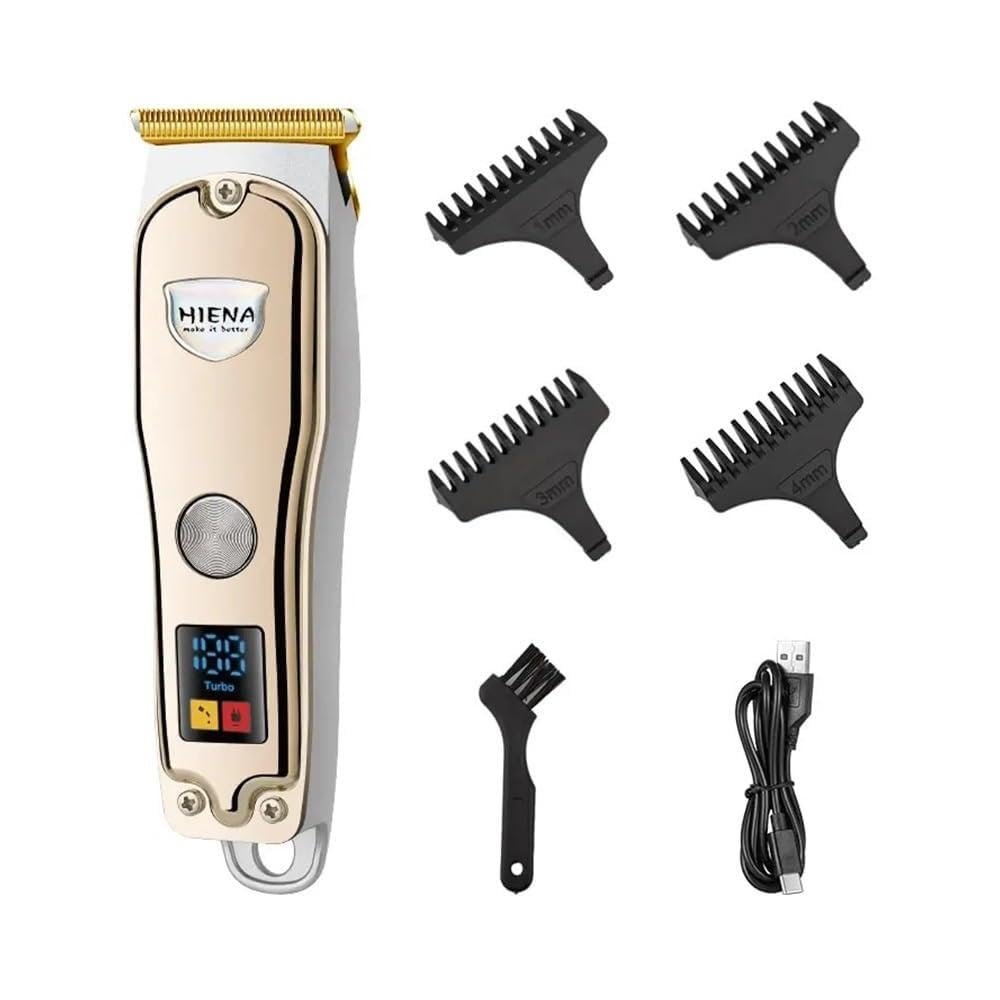 EWKYLSEM Razors Hiena HYN-008 Electric Hair Clipper Professional Hair Cutting Machine Hair Trimmer Cordless USB Rechargeable Men Beard Shaver(Glod)