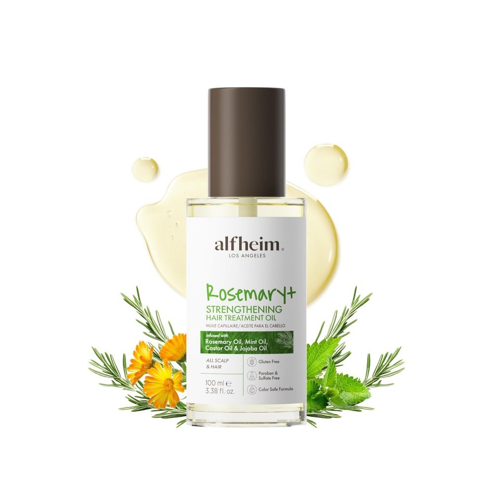 ALFHEIM Rosemary+ Pre-Wash Scalp Oil  Purifying Hair Oil  Hair Treatment and Scalp Clarifying Oil Made with Rosemary Extract  Lightweight Smoothing & Balancing Treatment  Silicone Free  3.38 oz