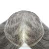 Right Hair Human Hair Toupee For Men Swiss Lace Toupee Hairpiece Bleached Knot Hair Piece For Men Hair Replacement Mens Toupee 6X9#360#3 Dark Brown+60% Grey 100% Density view 3