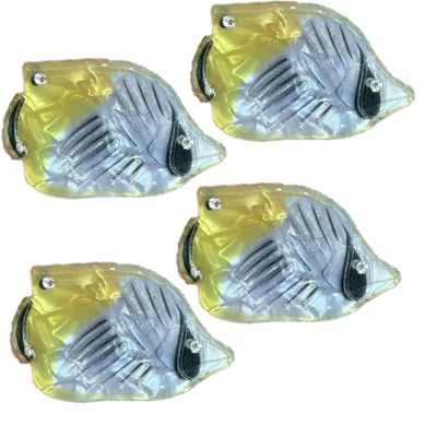 Mini Rhinestone Fish Claw Clips,Mini Fish Hair Clips,Ocean Fish Shape Hair Clips,Sea Animal Shape Hair Claw Clips,Acetate Hair Clips for Girls,Small Claw Clips for Women,Pack of 4 (s6)