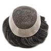 PUNRU HAIR Mens Hair System Hair Piece Human Hair Toupee for Men Hair Replacement Systems Swiss Lace Mens Toupee Hairpieces Natural Hairline 6X8#230#2 Darkest Brown+30% Grey 120% Density view 3