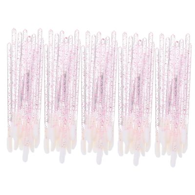 FRCOLOR 1set Disposable Lipstick Applicator Flocking Lip Brush for Makeup Skin-friendly Material for Lip Application Crystal Rods Portable Container