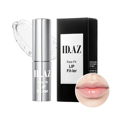 idplacosmetics ID.AZ Face Fit Lip Fit-Ler (Clear) 0.12 fl.oz (3.5 g)  Hydrating, High-Shine Lip Plumper Gloss with Maxi-Lip Peptide Glass-Like Finish, Wear Alone or as Topper Korean Lip Gloss.