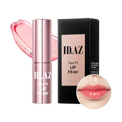 idplacosmetics ID.AZ Face Fit Lip Fit-Ler (Pink) 0.12 fl.oz (3.5 g)  Hydrating Tinted Lip Plumper Gloss with Maxi-Lip Peptide Sheer Pink, Glass-Like Finish Layerable Korean Lip Gloss.