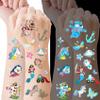 20 Sheets Cartoon Blue Luminous Temporary Tattoos For Kids Boys Girls, 3D Dinosaur Unicorn Glow In The Dark Fake Tattoo Sticker Face, Ocean Space Butterfly Night Glitter Tattoos Goodie Bags Stuffers view 2