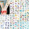 20 Sheets Cartoon Blue Luminous Temporary Tattoos For Kids Boys Girls, 3D Dinosaur Unicorn Glow In The Dark Fake Tattoo Sticker Face, Ocean Space Butterfly Night Glitter Tattoos Goodie Bags Stuffers view 3