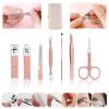 7/12/18pcs Manicure Set,Nail Clippers Kit,Professional Stainless Steel Pedicure Tools,Stainless Steel Manicure Kit,Portable Travel Grooming Kit (1, Count, 7) view 2