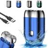 Electric Razor - Peony Shaver for Men, Floating 4d Shaving Head for Precision, 2026 New Mini Razor Dual Head Portable, Double-Ring Magnetic Cutter, Unisex (Blue) view 1