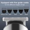 Beard Trimmer for Men - Waterproof Electric Razor for Face, Body, Mustache & Nose Hair, Cordless Grooming Kit with 6 Trimmer Heads & 5 Adjustable Combs, Rechargeable Hair Clippers for Men (Silver) view 2