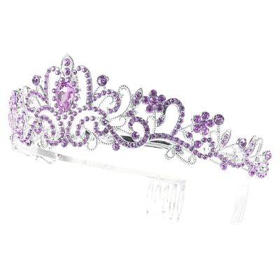 FRCOLOR Girls Headbands Bridal Hair Accessories Alloy Rhinestone Crown for Wedding Prom Photo Shoot