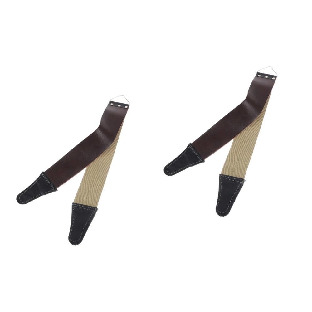 FOYTOKI 2pcs Razor Sharpening Tool Canvas Leather Straight Razor Double Thick Easy Maintenance Random Color