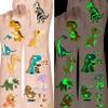 15 Sheets Glow in The Dark Cartoon Dinosaur Temporary Tattoos For Kids Boys Girls Face Hands, Night Glowing Luminous Tattoo Stickers Dino Tatoos Children, Party Stocking Stuffer Goodie Bags Fillers view 1