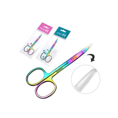 FRCOLOR Titanium Eyebrow Trimmer Scissors Women's Men's Beauty Dressing Tools Precision Stainless Steel Safe Rounded Edges