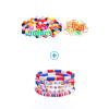 100Silicone Hair Beads & USA Bracelets for Teen, Girl, Boy, Women, Patriotic Red, White, Blue Stretch Bracelets view 1