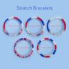 100Silicone Hair Beads & USA Bracelets for Teen, Girl, Boy, Women, Patriotic Red, White, Blue Stretch Bracelets view 4