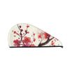 LHBWCVN Japanese Spring Plum Floral Hair Towel Wrap for Women Hair Cap Coral Velvet Hair Drying Cap with Button Super Absorbent Hair Drying Towel Quick Dry Hair Turban for Wet Hair Long Thick Hair view 1