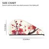 LHBWCVN Japanese Spring Plum Floral Hair Towel Wrap for Women Hair Cap Coral Velvet Hair Drying Cap with Button Super Absorbent Hair Drying Towel Quick Dry Hair Turban for Wet Hair Long Thick Hair view 4