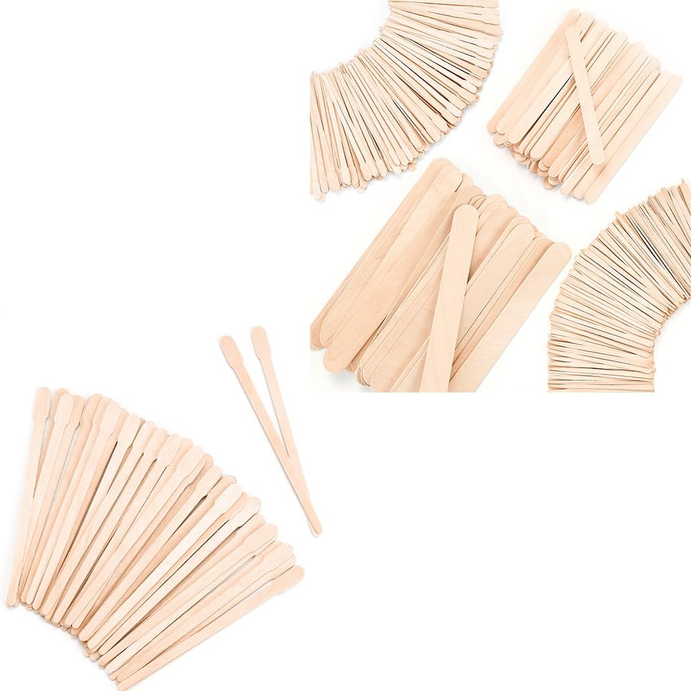 1200 Pcs Eyebrow Wax Sticks and 4 Style 500 Pcs Waxing Sticks