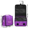 KFNHN Personalized Hanging Toiletry Bag for Women, Large Capacity Travel Custom Name For Birthday, Anniversary, Wedding Deep Purple Bling Glittering view 3