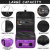 KFNHN Personalized Hanging Toiletry Bag for Women, Large Capacity Travel Custom Name For Birthday, Anniversary, Wedding Deep Purple Bling Glittering view 4