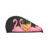LHBWCVN Pineapple Flamingos Hair Towel Wrap for Women Hair Cap Coral Velvet Hair Drying Cap with Button Super Absorbent Hair Drying Towel Quick Dry Hair Turban for Wet Hair Long Thick Hair view 1