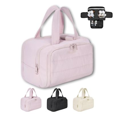 4-in-1 Multifunctional Travel Cosmetic Bag, Large-Capacity Travel Cosmetic Bag, 4-in-1 Puffy Multi-functional Toiletry Bag, 2025 New Camping Toiletry Bag for Women Traveling (Pink)