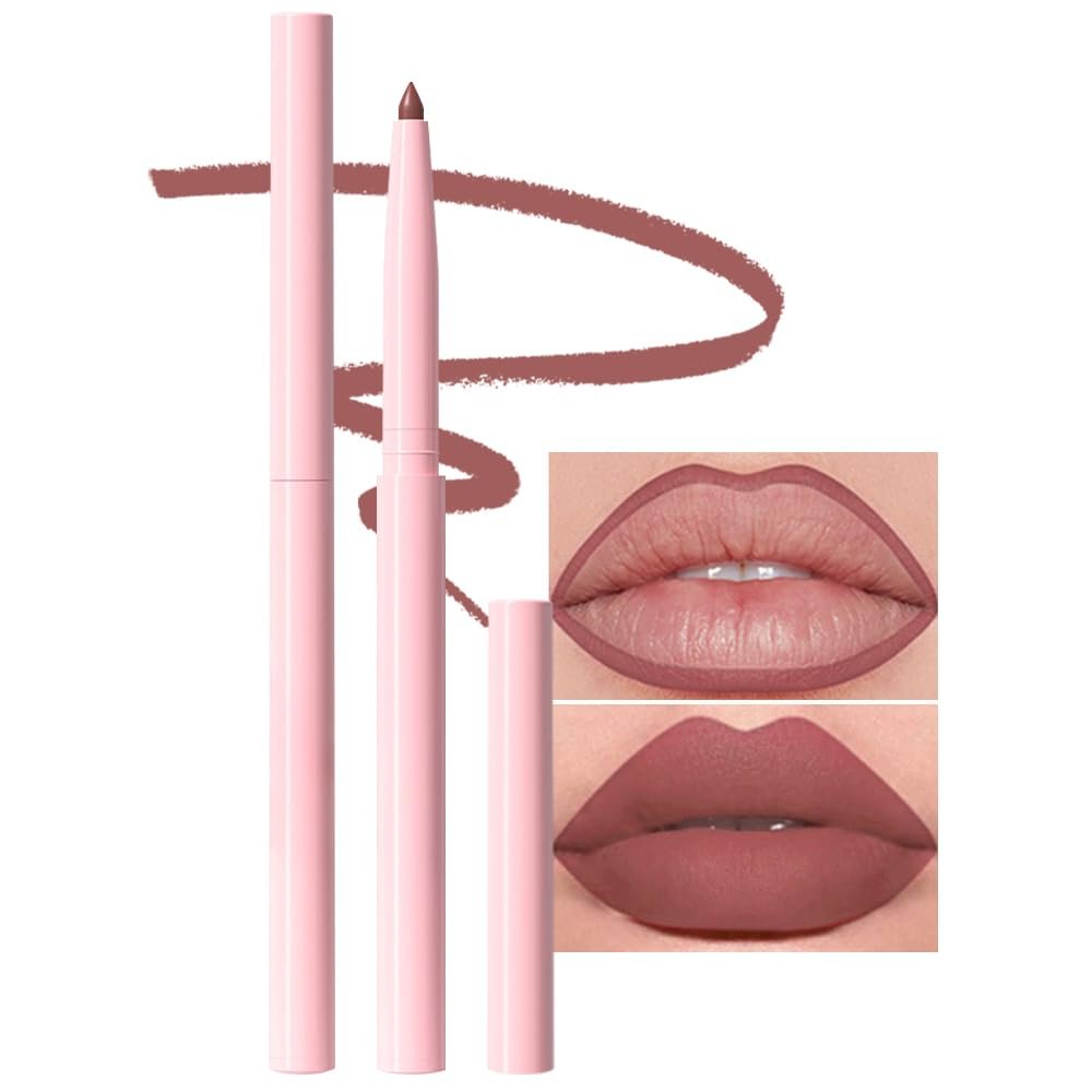 evpct Maroon Chestnut Red Matte Creamy Retractable Lip Liner Pencils for Women Shaping & Sculpting Lips, Lip Liner Long Lasting Waterproof Rich Lip Colors Liner Crayon Lipstick delineador de labios