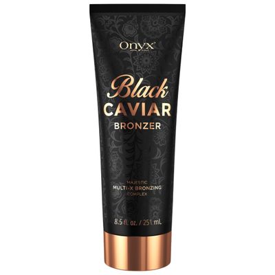 Onyx Black Caviar Dark Tanning Bed Lotion with Bronzer & Accelerator - Indoor Tanning Lotion for Ultra Dark Tan | Hydrating Aloe | 8.5 Fl Oz